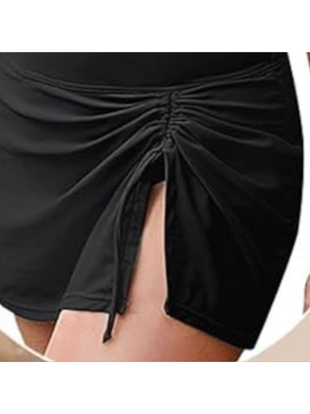 Yonique Skirt Tummy Control Swim Bottoms Mesh Ruched Drawsting NWOT Size 20W